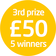 3rd prize £50 5 winners